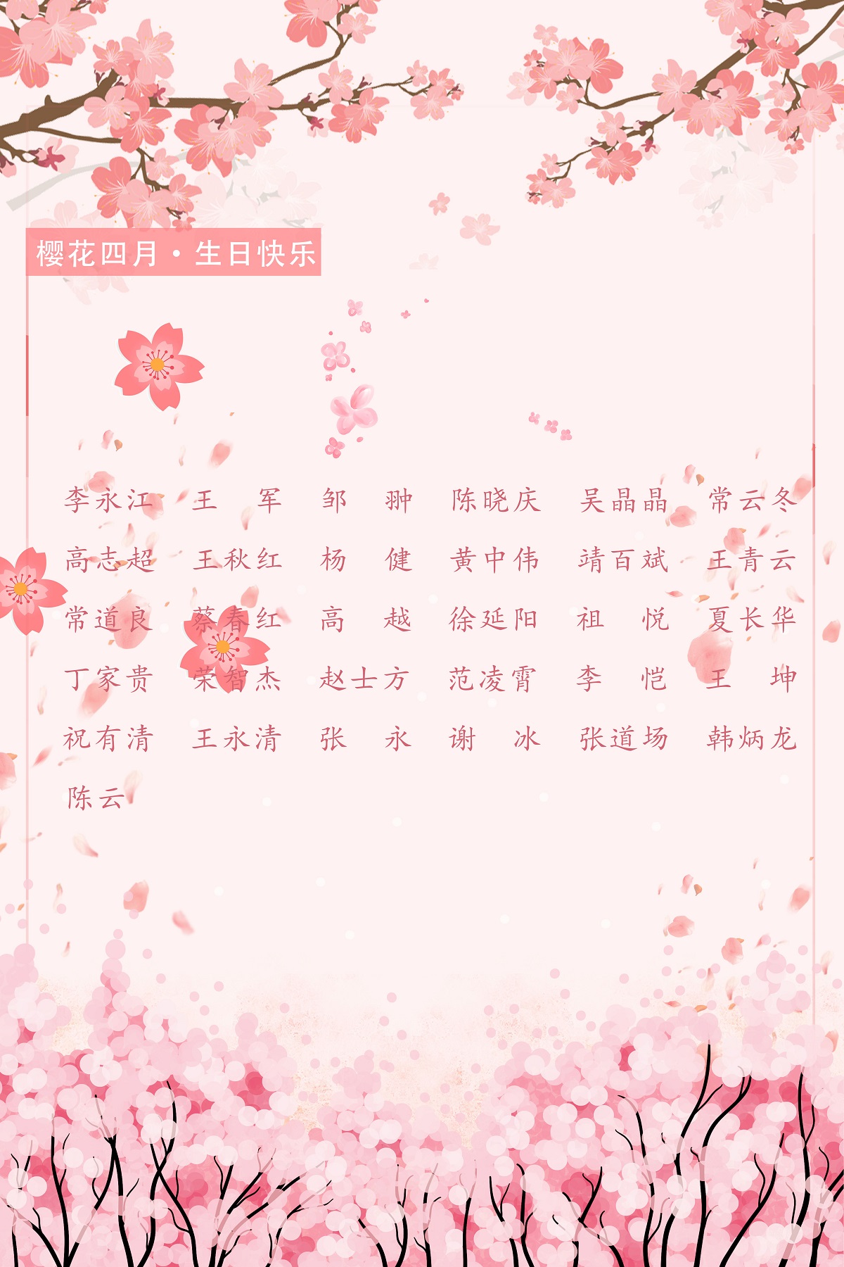 【生日祝福】恭祝04月生日的員工生日快樂！