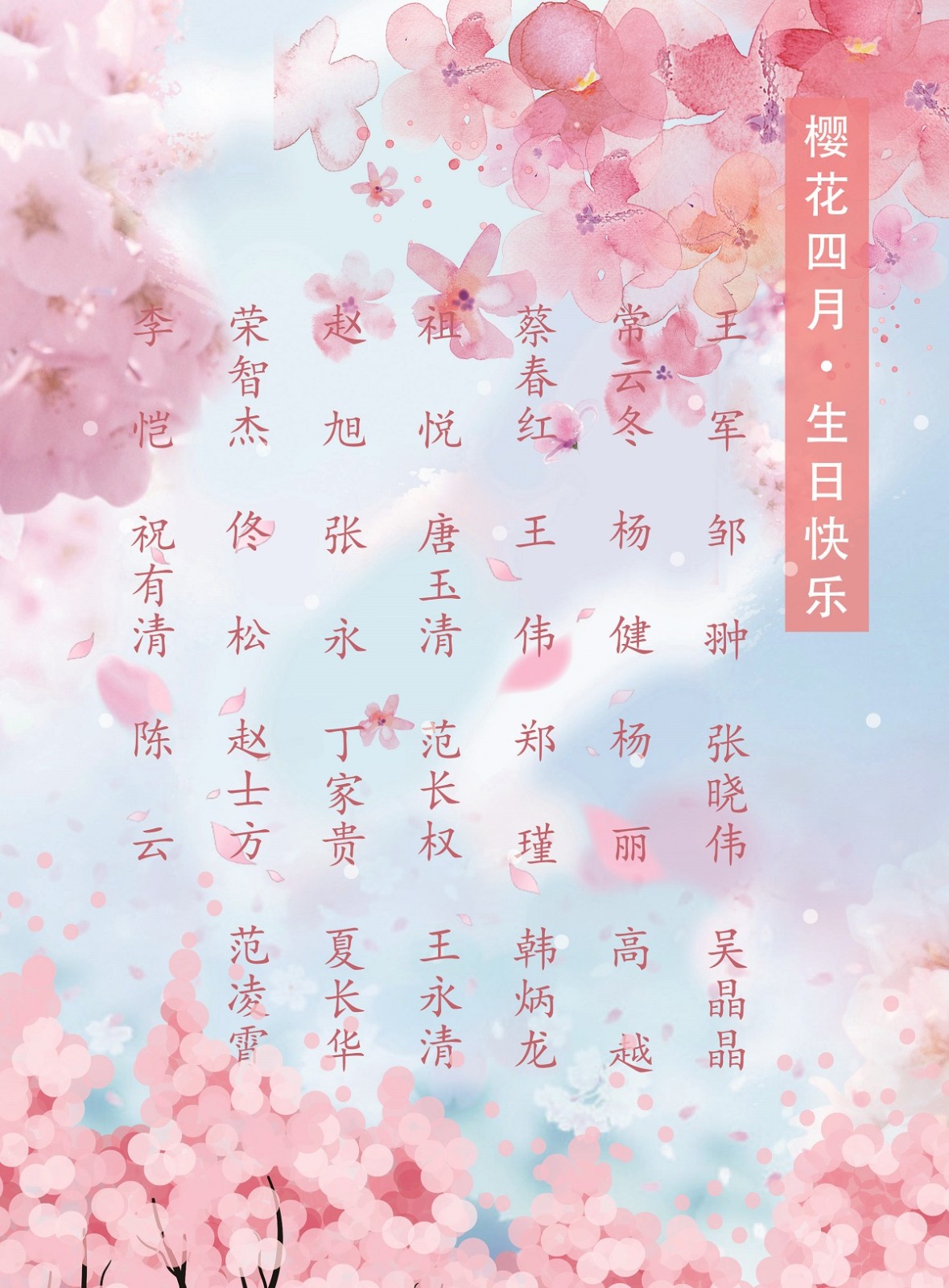 【生日祝?！抗ё?4月生日的員工生日快樂！